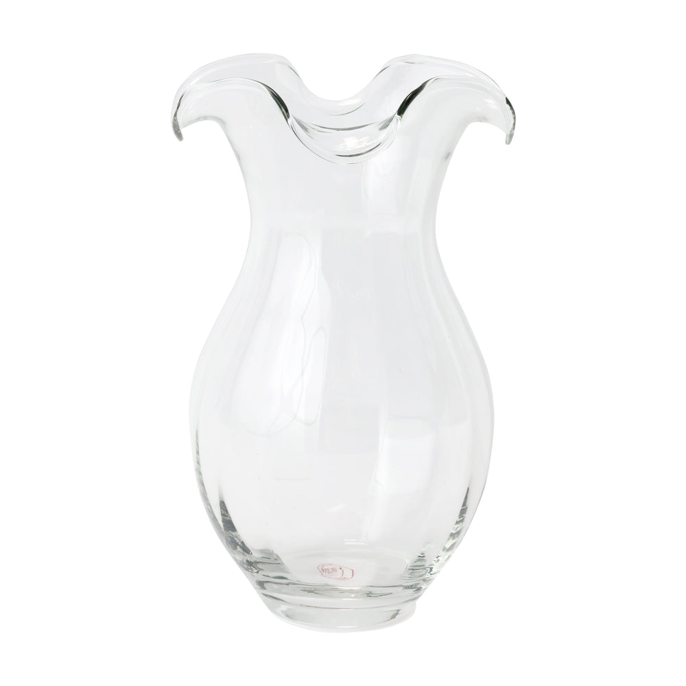 Hibiscus Glass Vertical Fluted Medium Vase in Clear