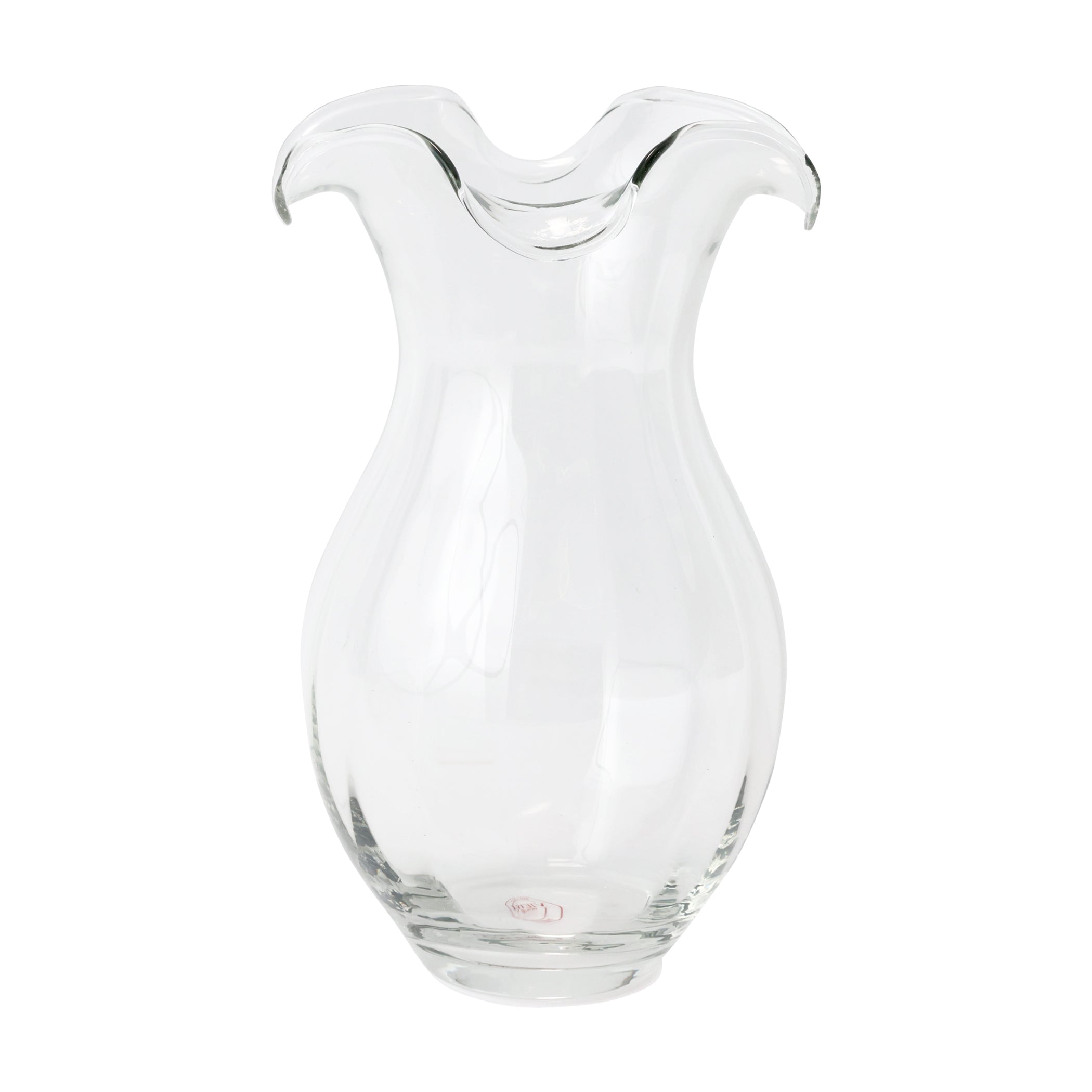 Hibiscus Glass Vertical Fluted Medium Vase in Clear