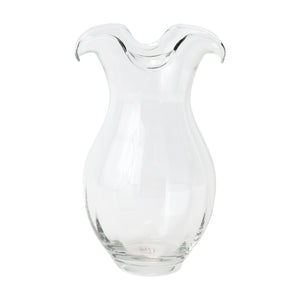 Hibiscus Glass Vertical Fluted Medium Vase in Clear