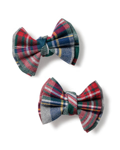 Girl’s Twill Hair Bows in Westminster Tartan