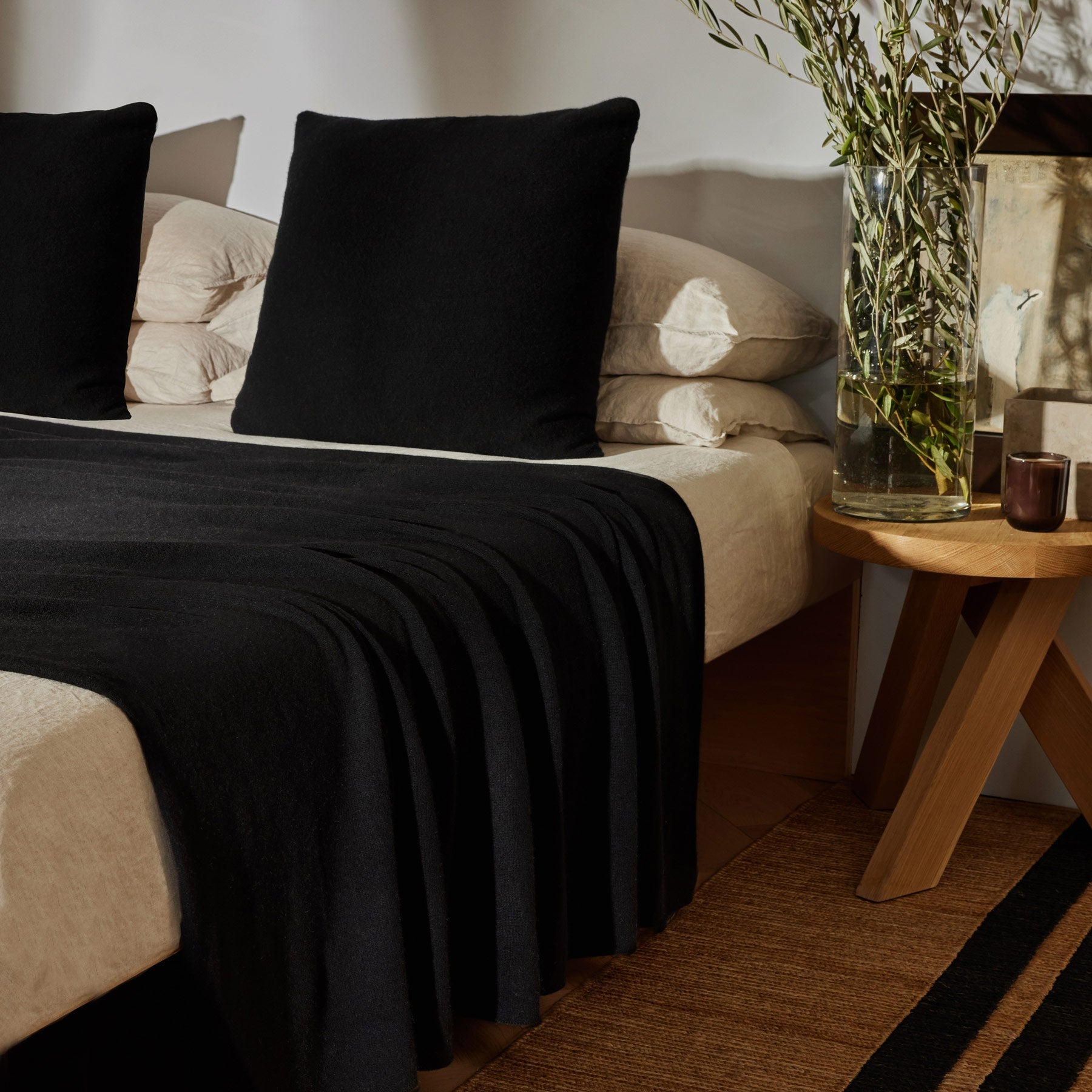 Cashmere Knit Blanket - Taupe Melange