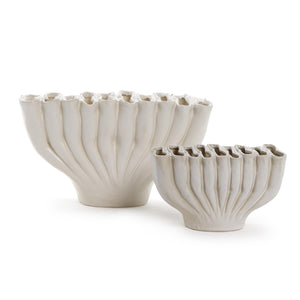 White Ceramic Vase, Set of 2