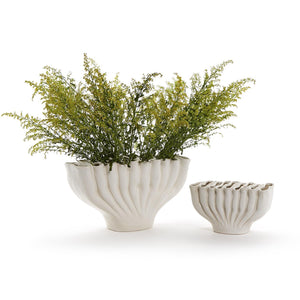 White Ceramic Vase, Set of 2