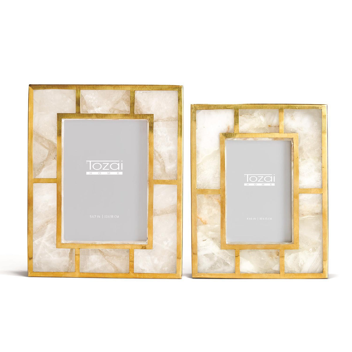 White Quartz Photo Frame Includes, Set of 2