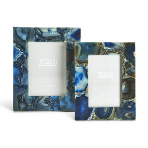 Blue Agate Photo Frame, Set of 2