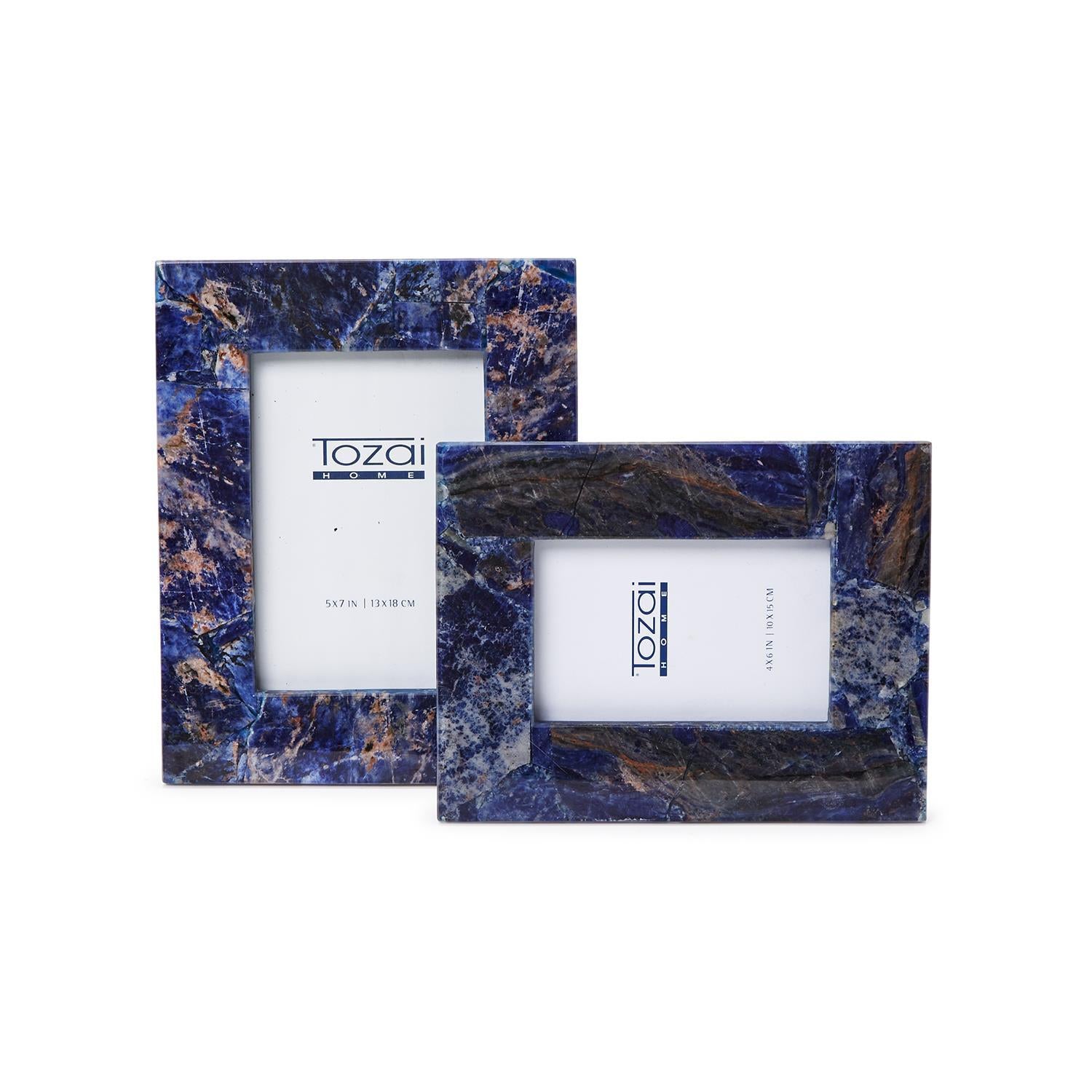 Sodalite Photo Frames, Set of 2