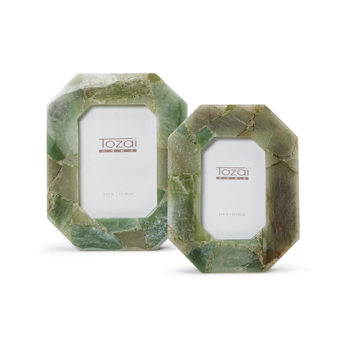 Green Quartz Photo Frames, Set of 2