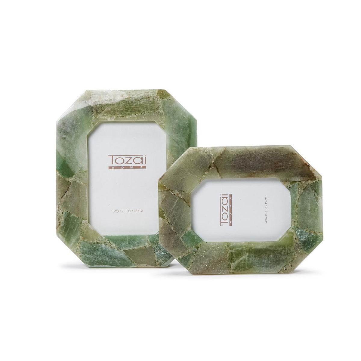 Green Quartz Photo Frames, Set of 2