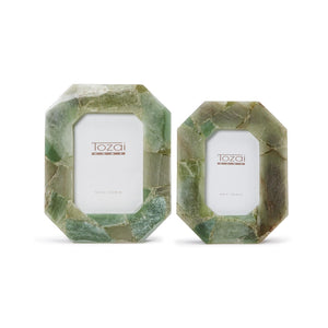 Green Quartz Photo Frames, Set of 2