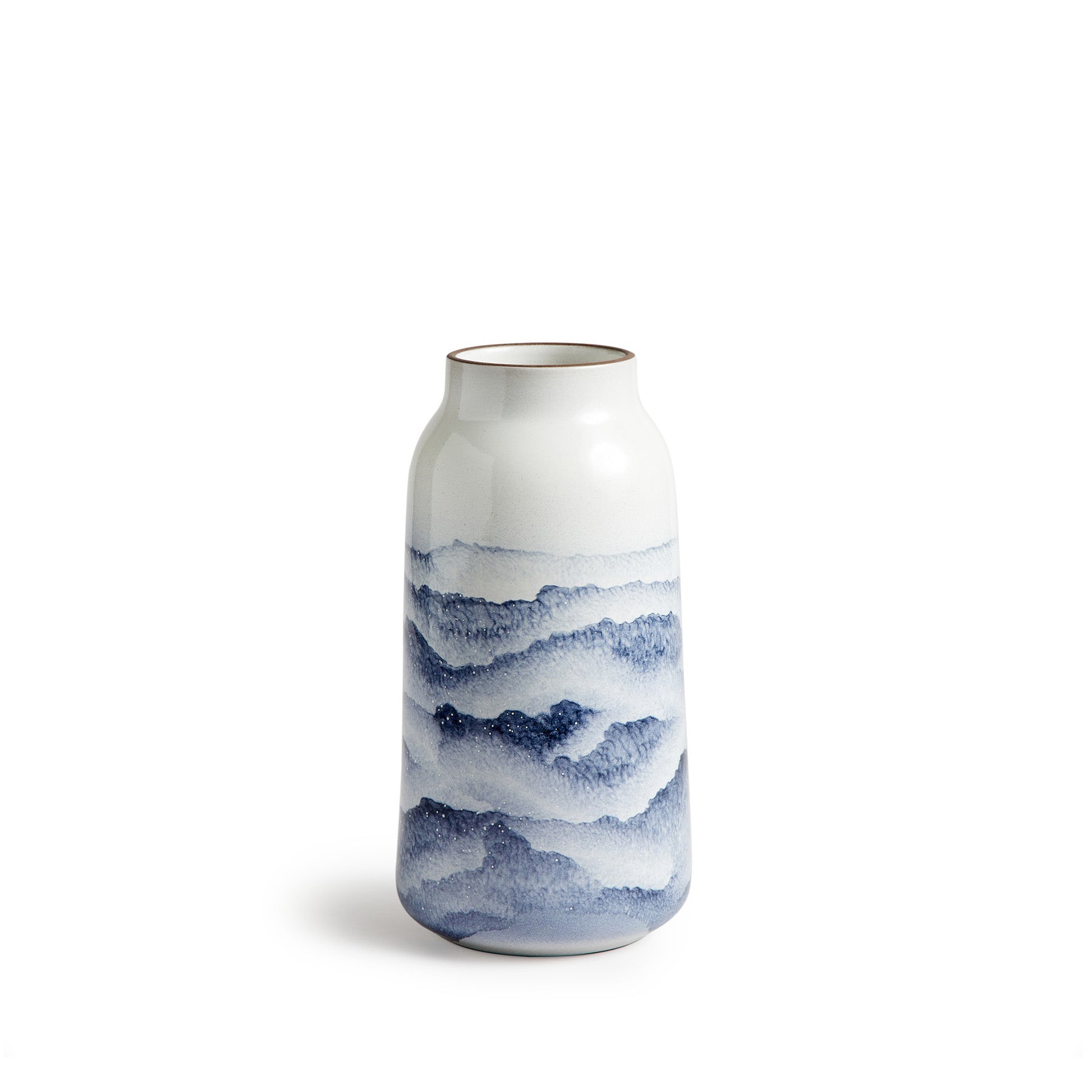 Tall Vase in Midnight and Opaque White Watercolor