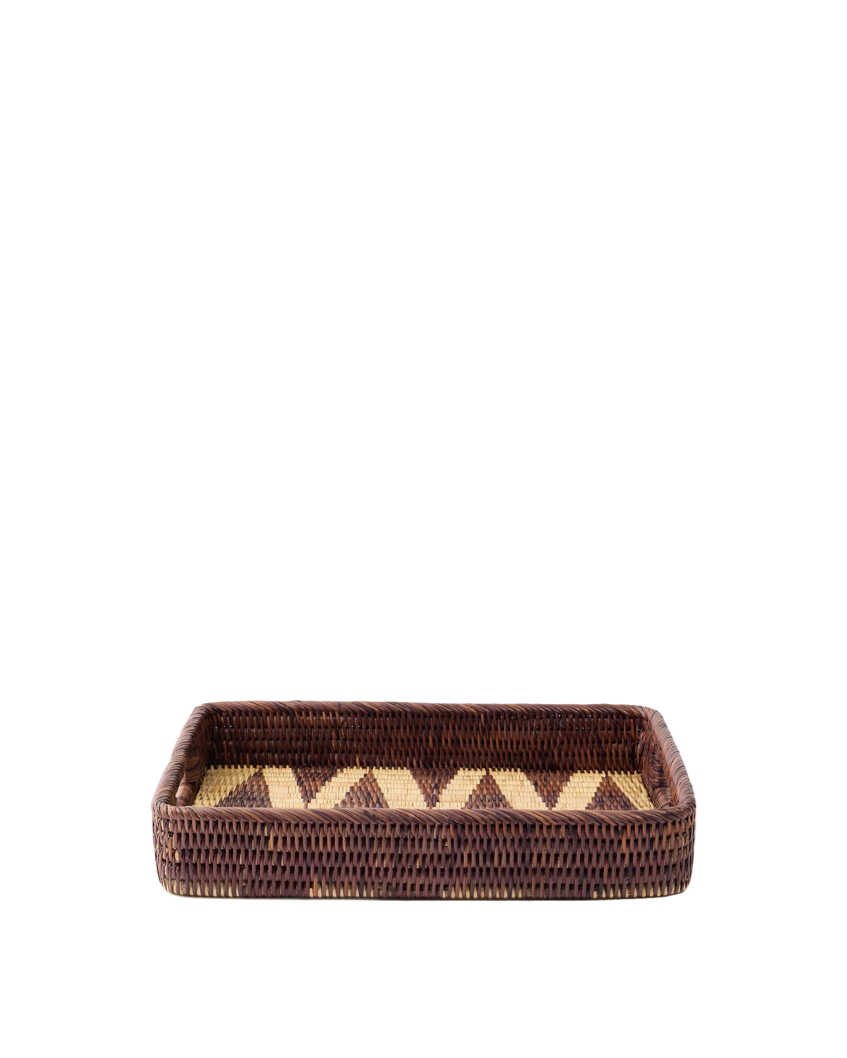 Rattan Diamond Serving Tray in Small