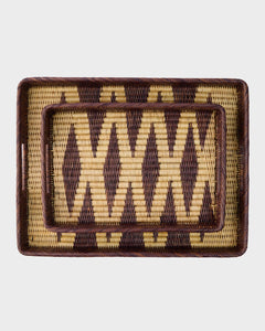 Rattan Diamond Serving Tray in Small
