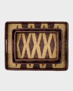 Rattan Diamond Serving Tray in Small