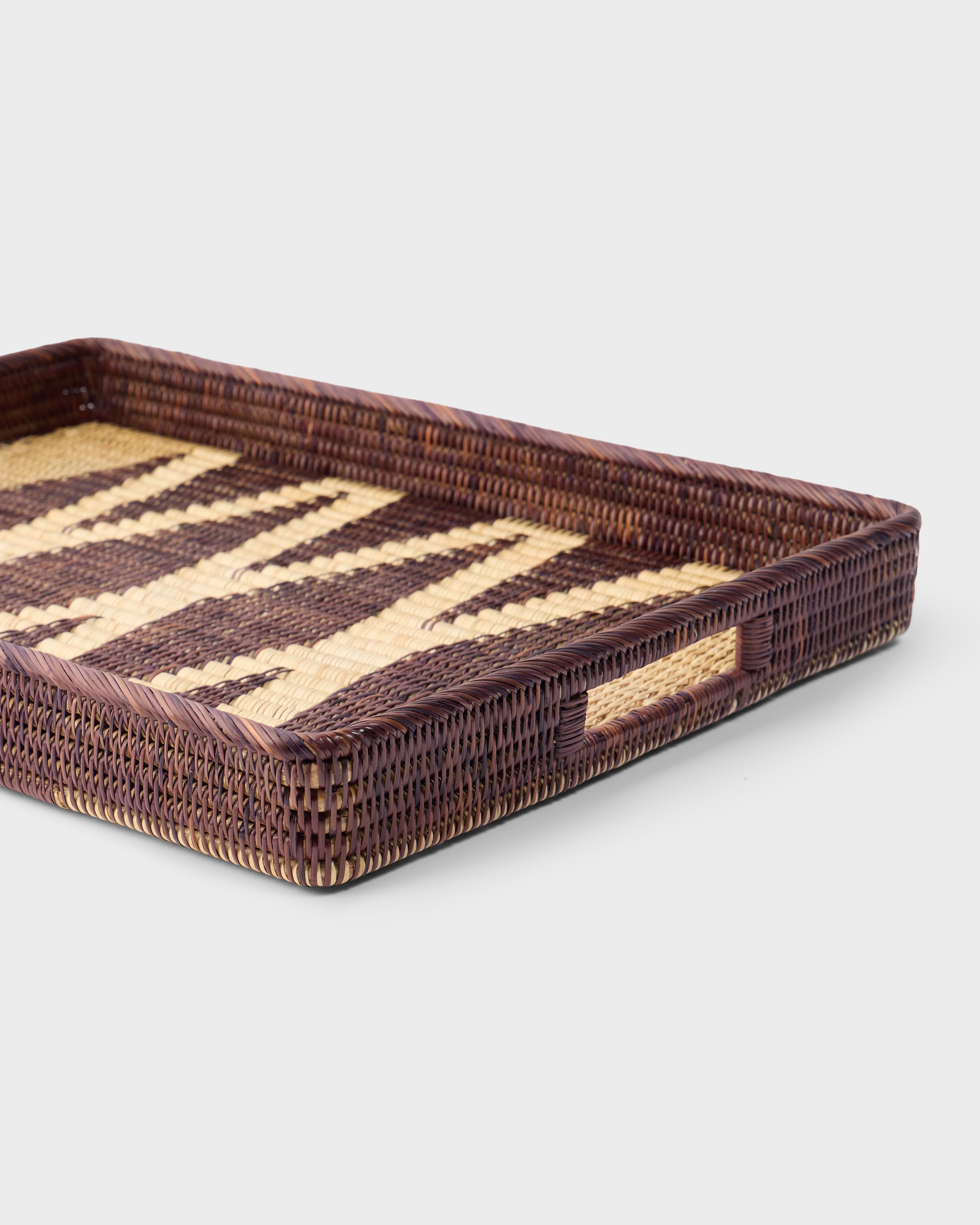 Rattan Diamond Serving Tray in Large