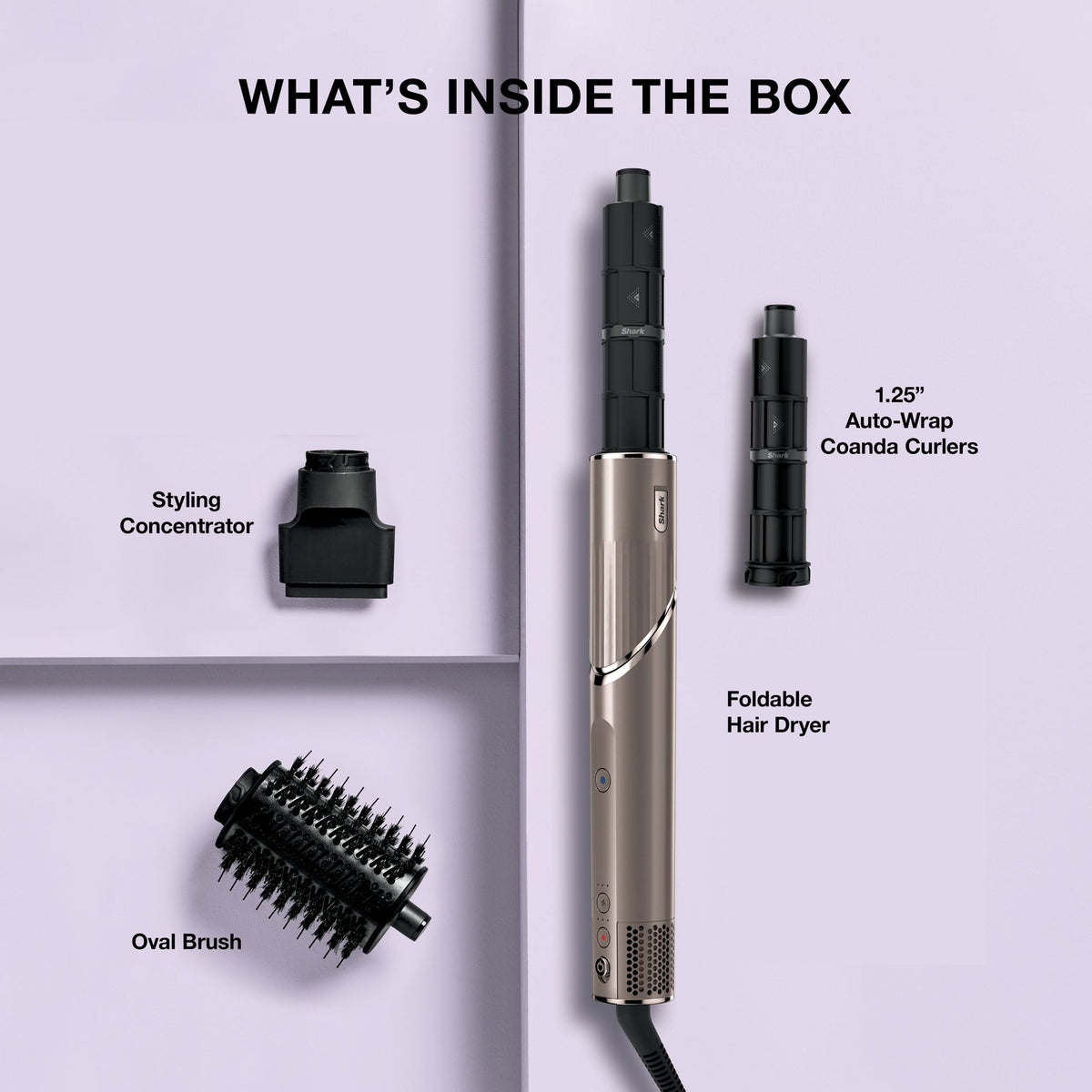 Shark FlexStyle AirStyling & Drying System - Straight & Wavy Hair, Mocha Silver
