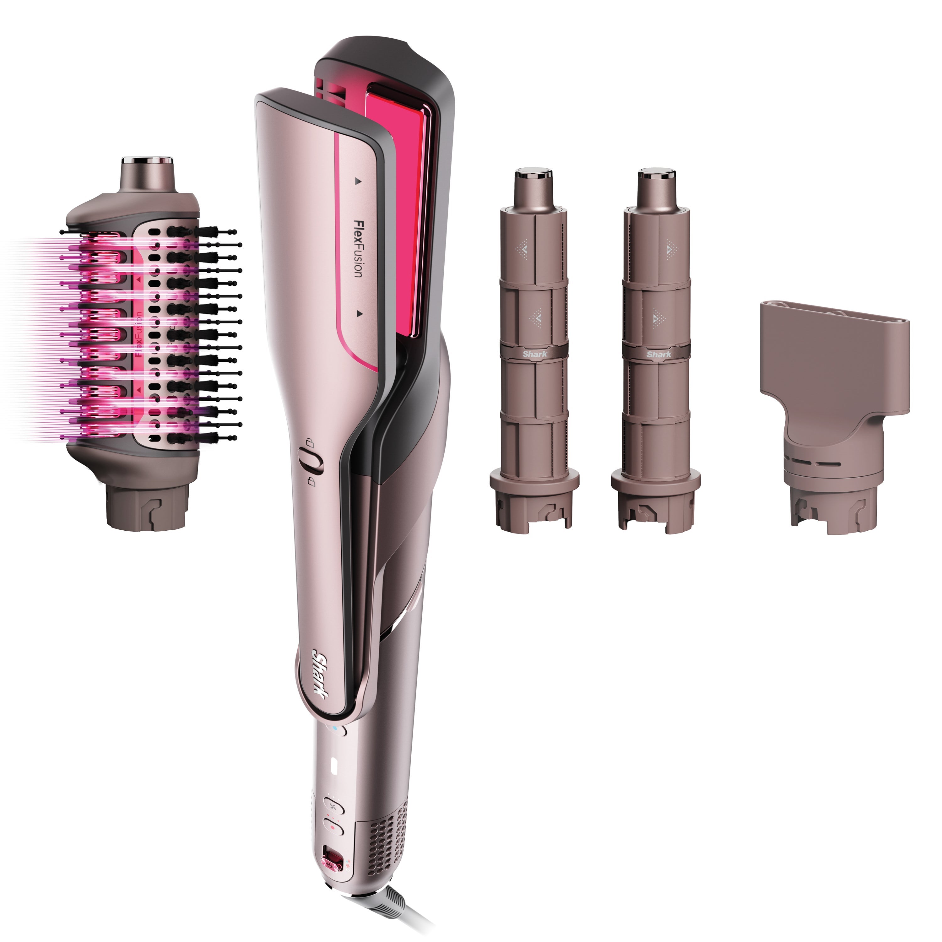 FlexFusion 5-in-1 Air Styler Straightener + Brush Set in Blush