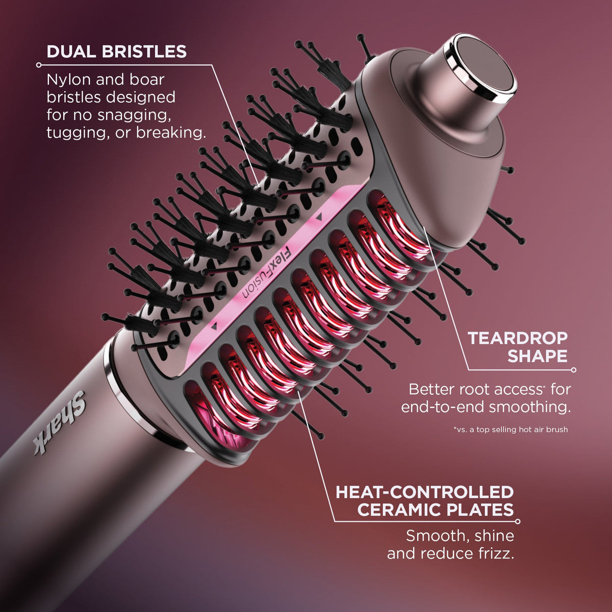 FlexFusion 5-in-1 Air Styler Straightener + Brush Set in Blush