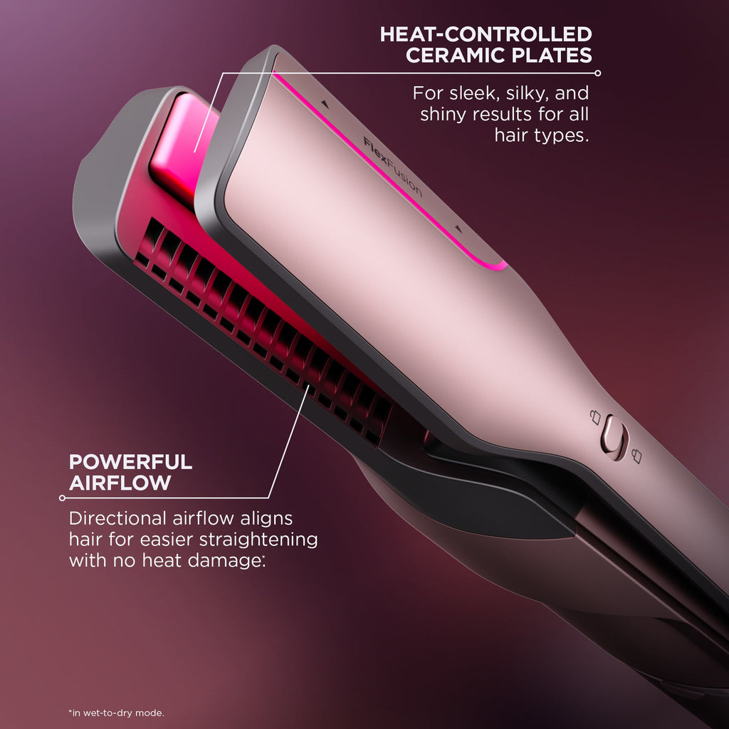 FlexFusion 5-in-1 Air Styler Straightener + Brush Set in Blush
