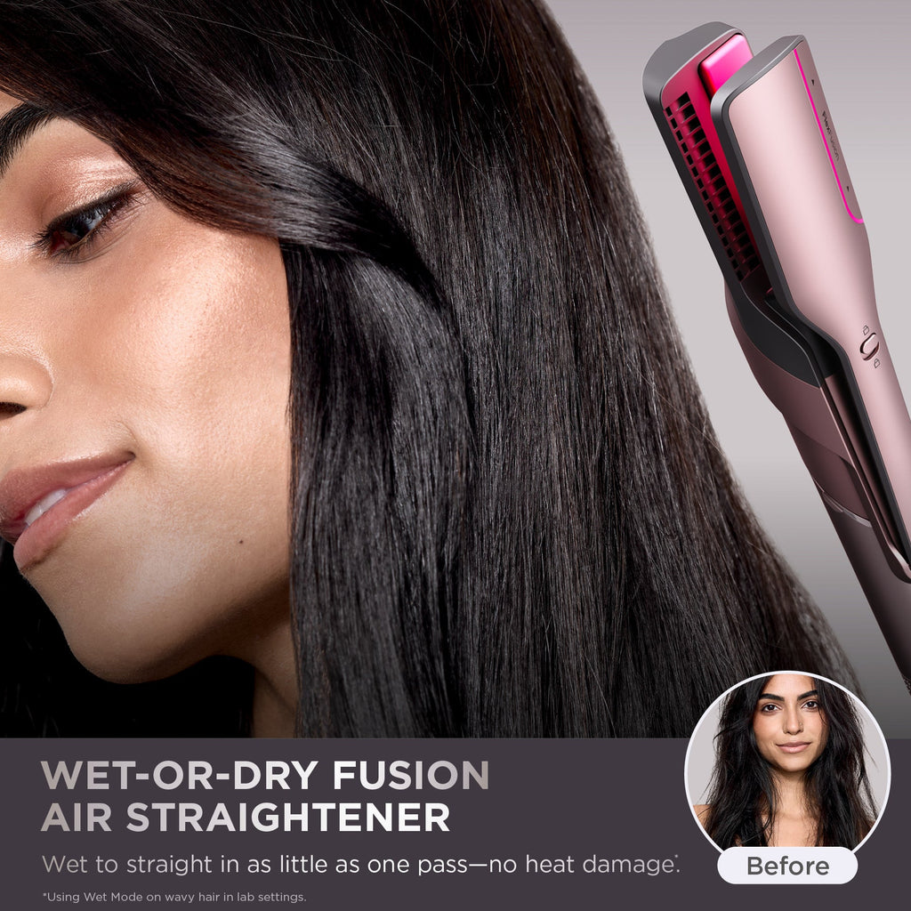 FlexFusion 5-in-1 Air Styler Straightener + Brush Set in Blush