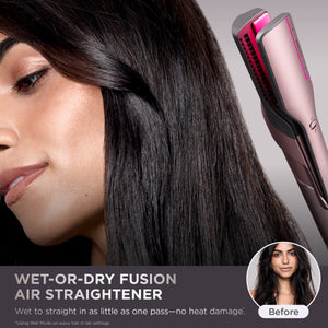 FlexFusion 5-in-1 Air Styler Straightener + Brush Set in Blush