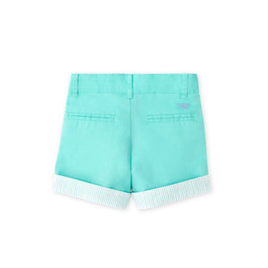 Boys convertible cuffed shorts with contrast trim, adjustable from casual to Bermuda-length, perfect for play, parties, and church.