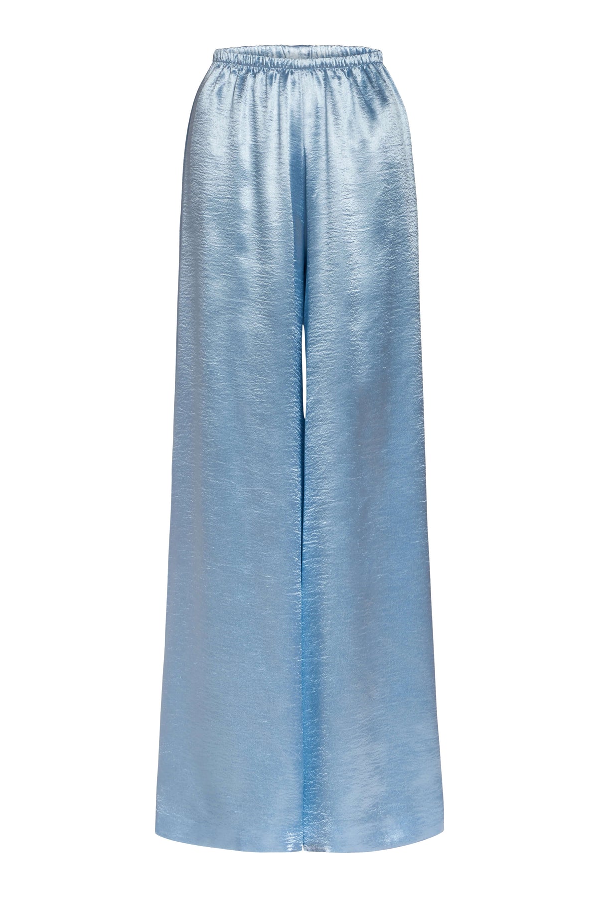Heidi Ice Blue Hammered Satin Pull On Pant