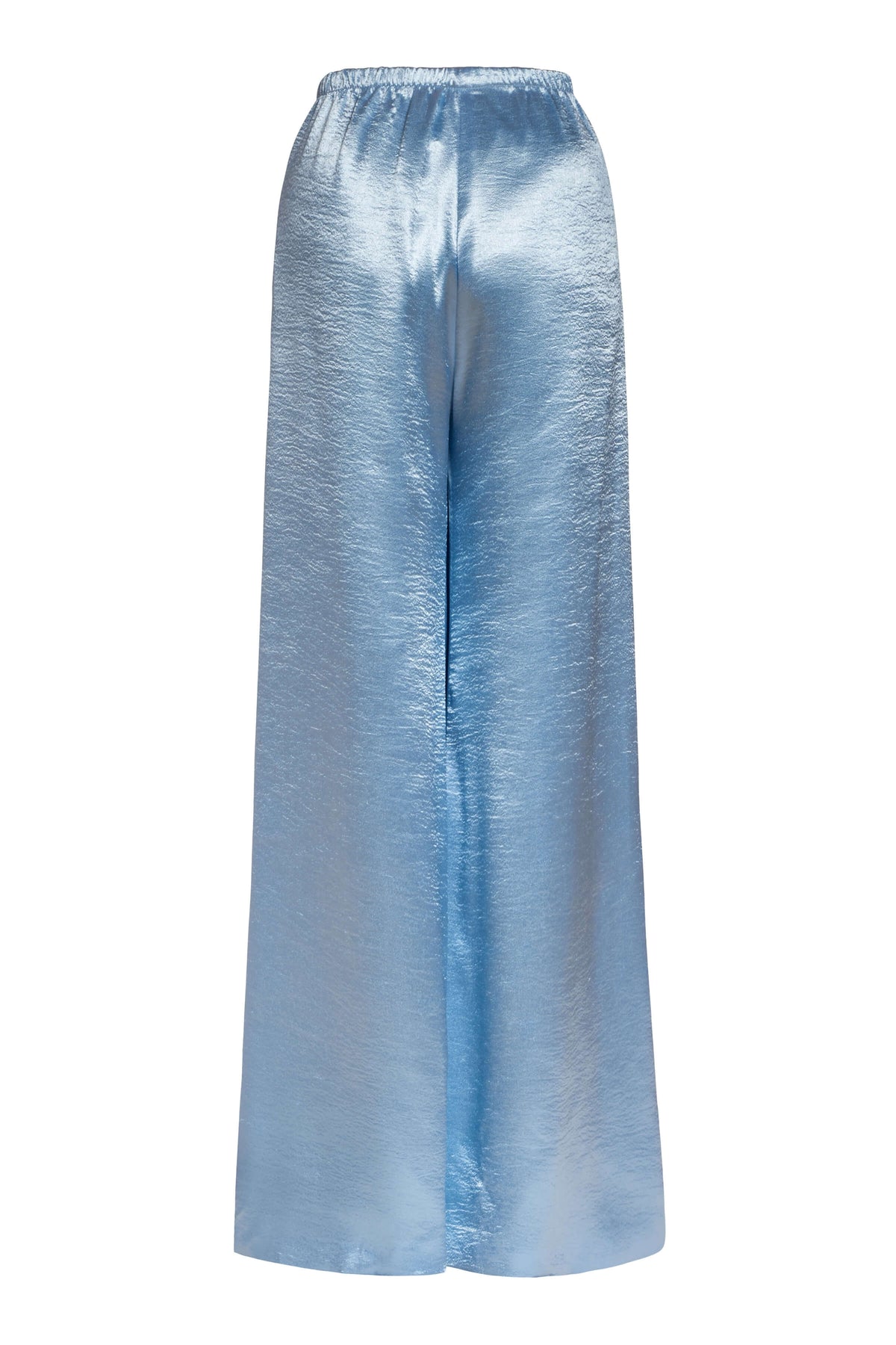 Heidi Ice Blue Hammered Satin Pull On Pant
