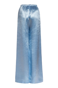 Heidi Ice Blue Hammered Satin Pull On Pant