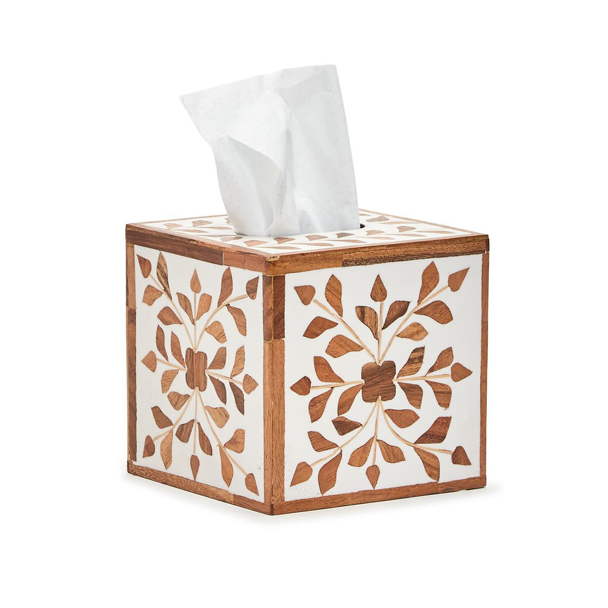 Bone Inlay Cube Tissue Box