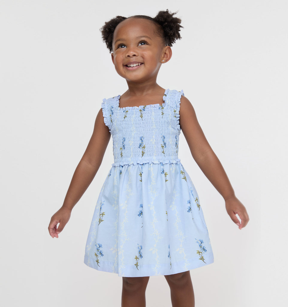 The Tiny Nora Nap Dress in Bluebell Waltz