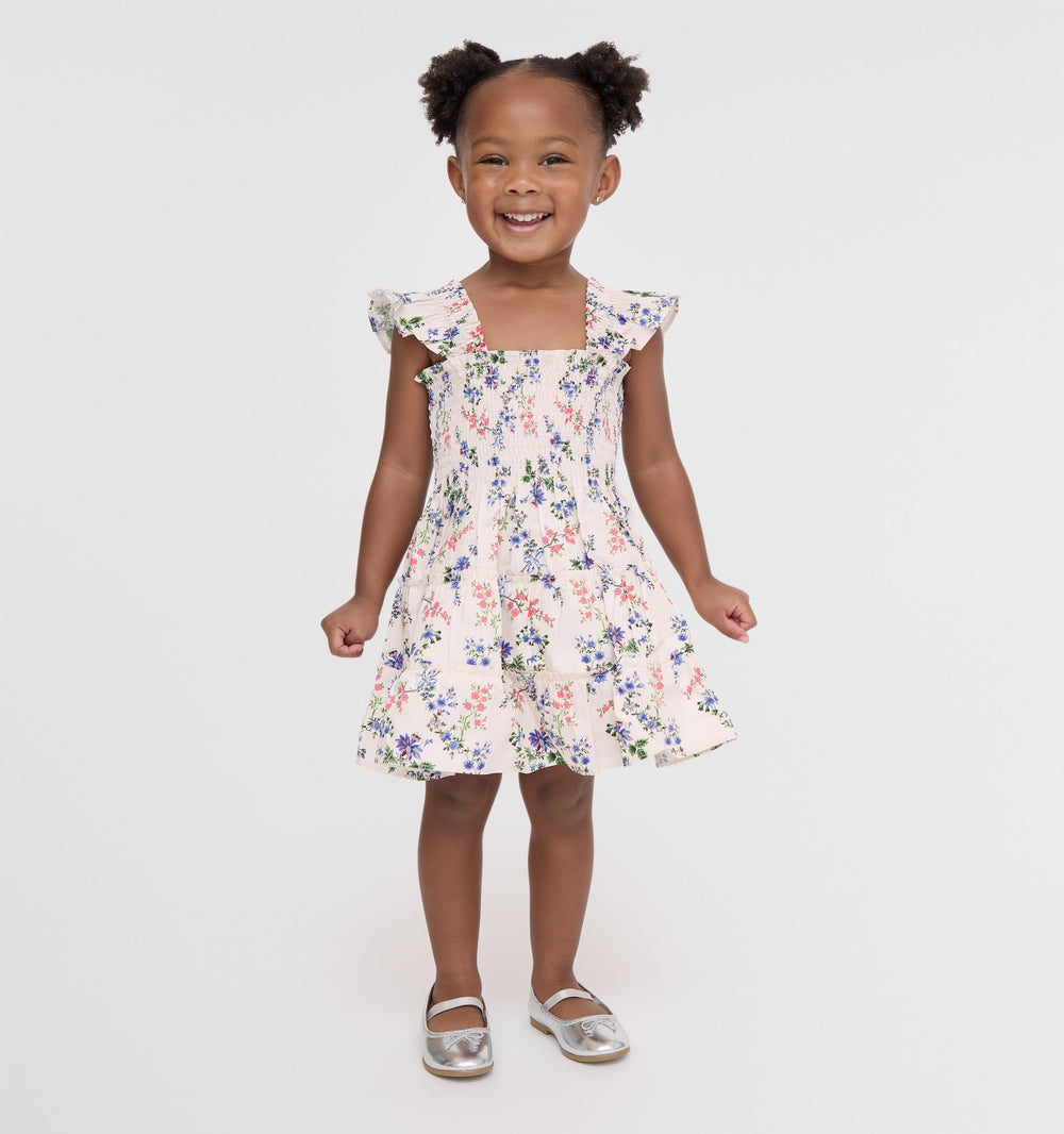 The Tiny Ellie Nap Dress in Pink Scallop Bow Chintz