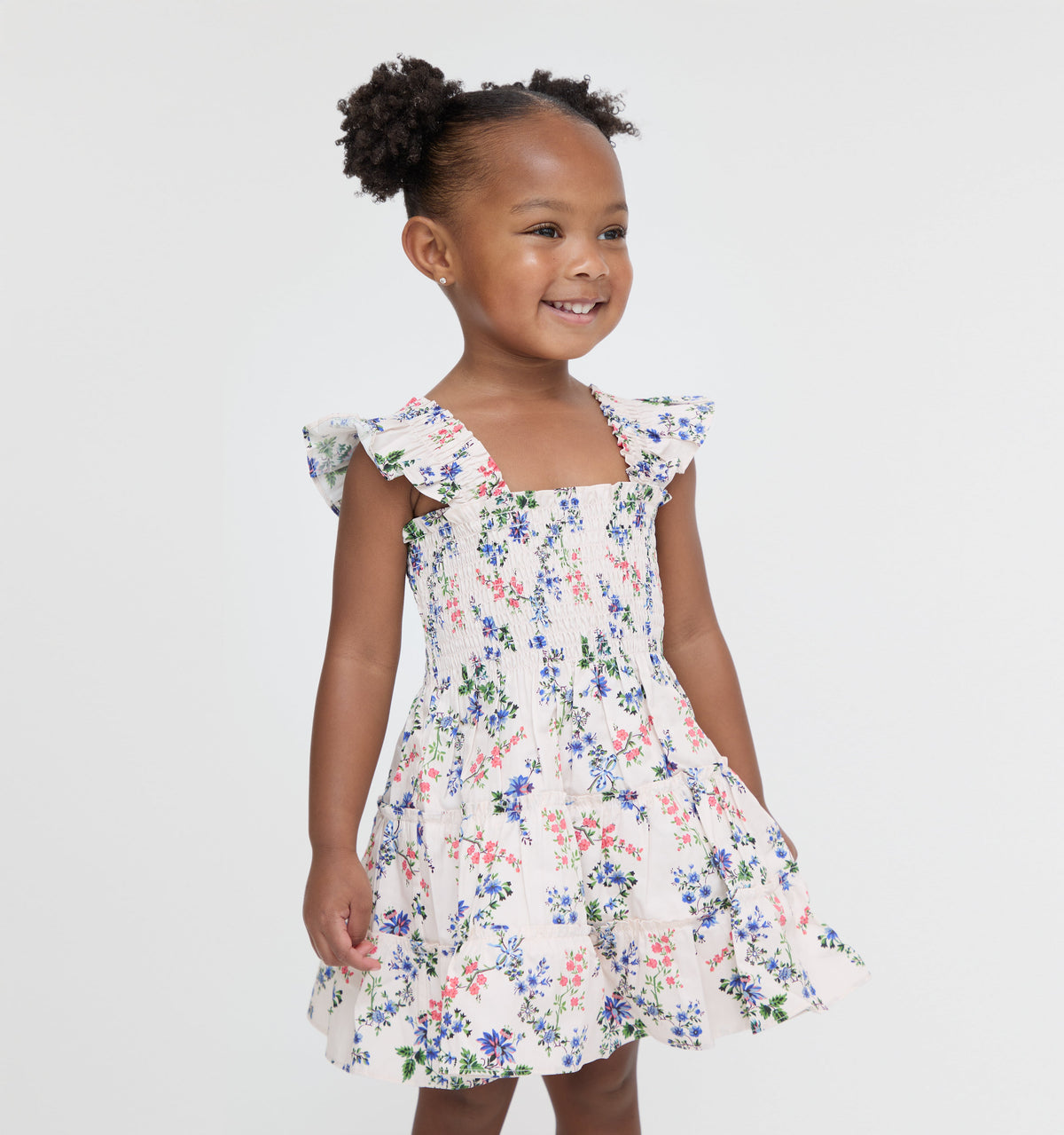 The Baby Ellie Nap Dress in Pink Scallop Bow Chintz