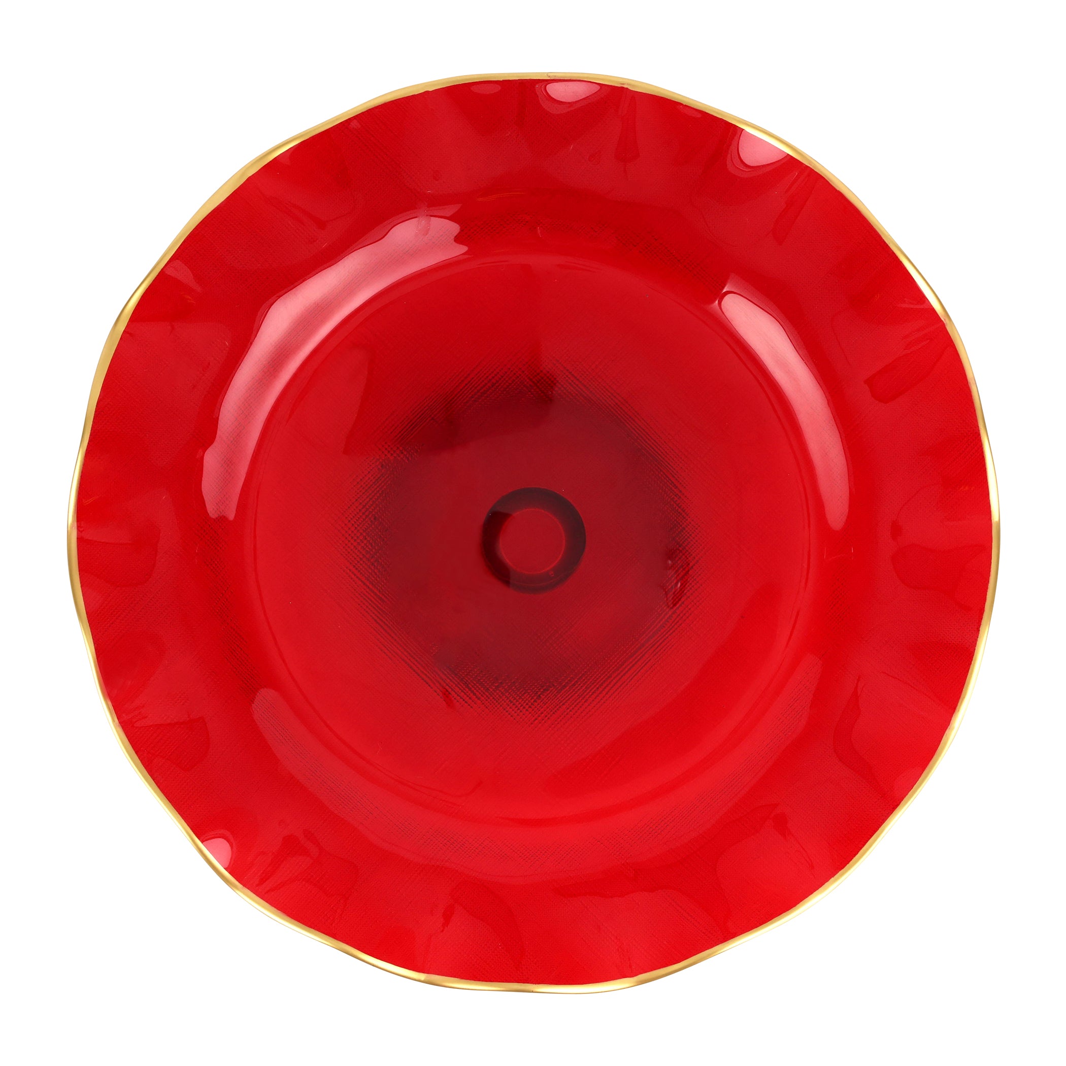 Holiday Glass Cake Stand in Red