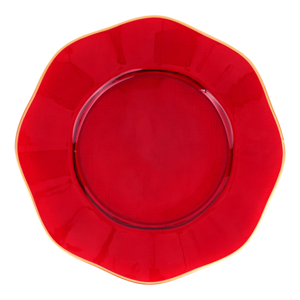 Holiday Glass Service Plate/Charger in Red