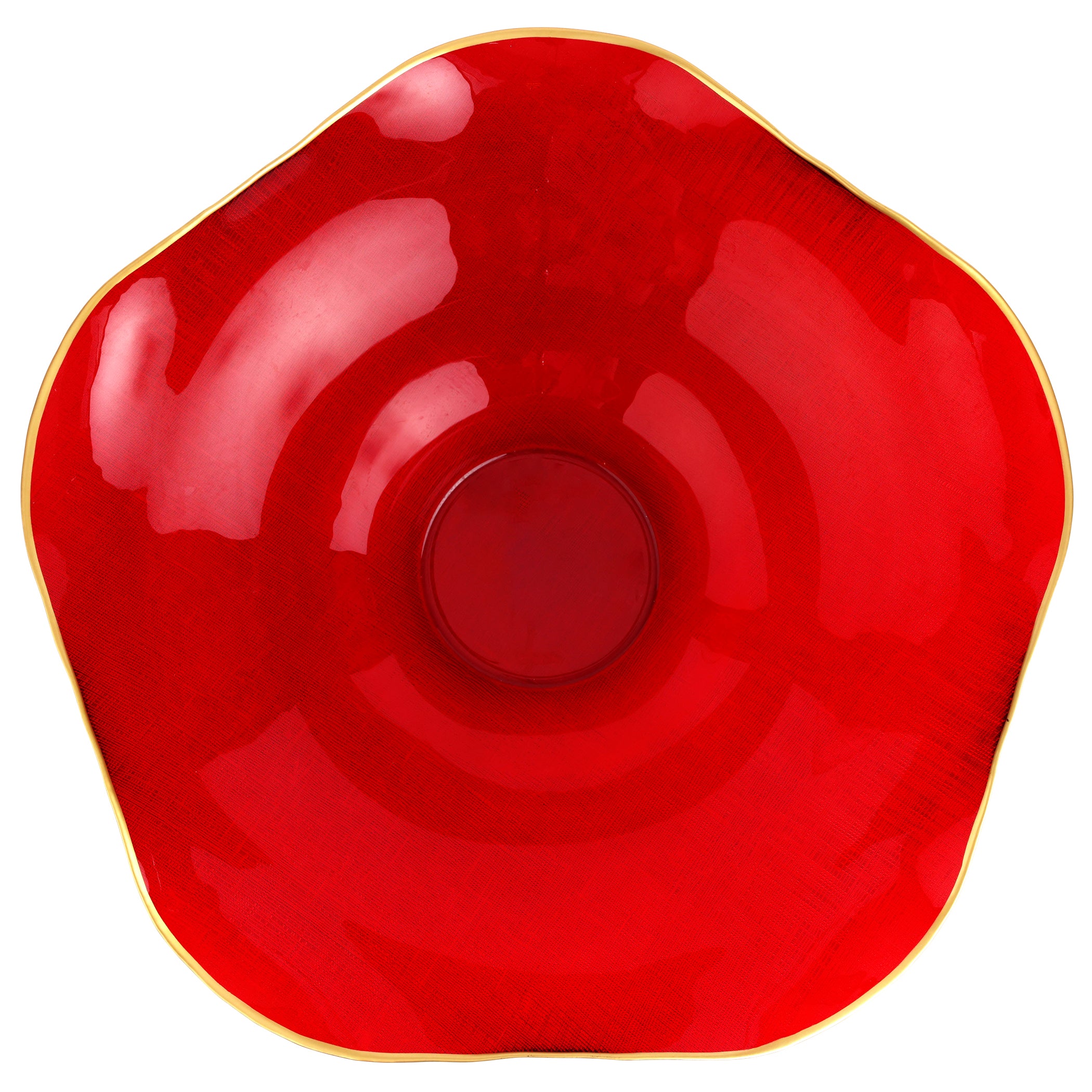 Holiday Glass Centerpiece in Red