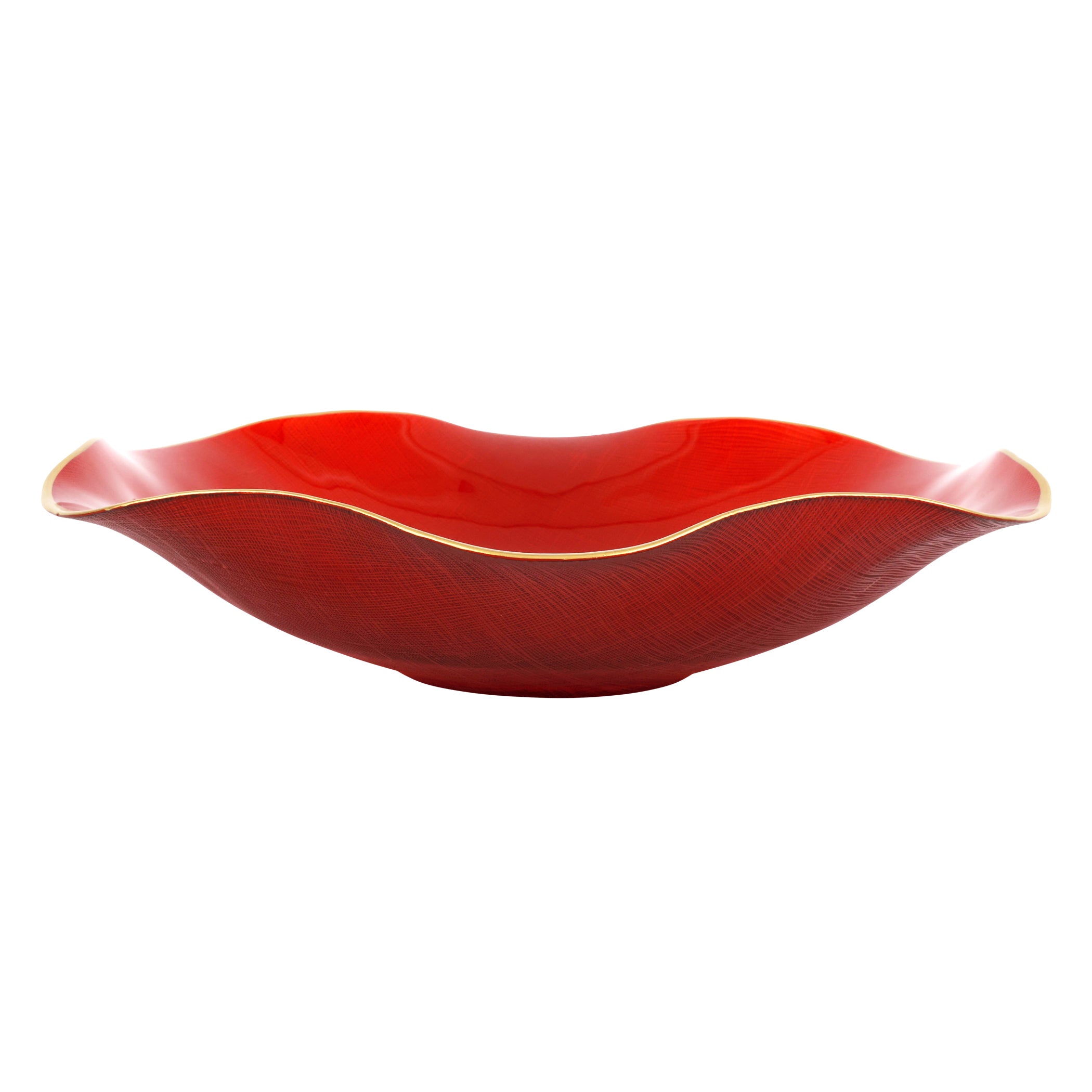 Holiday Glass Medium Serving Bowl in Red
