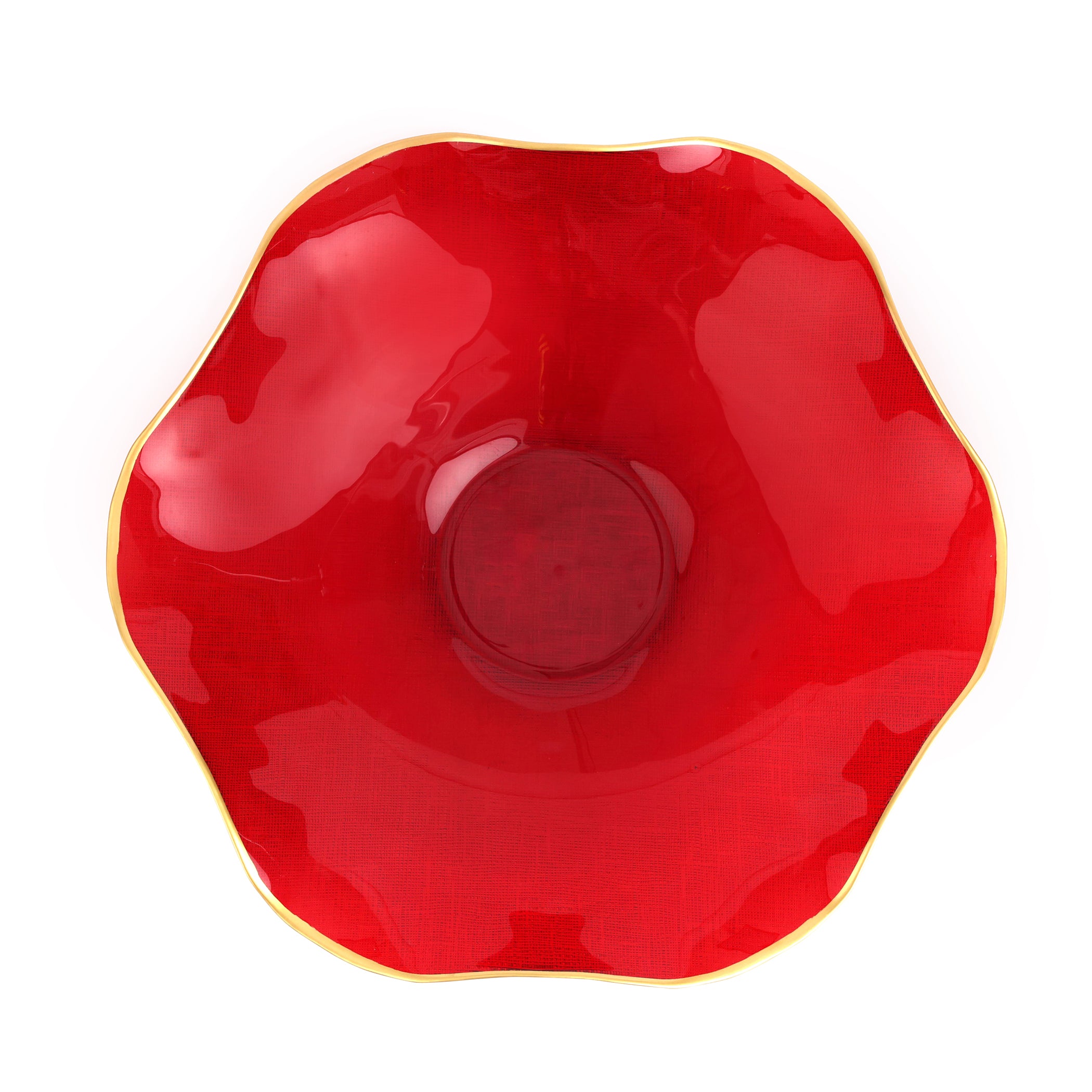 Holiday Glass Medium Serving Bowl in Red
