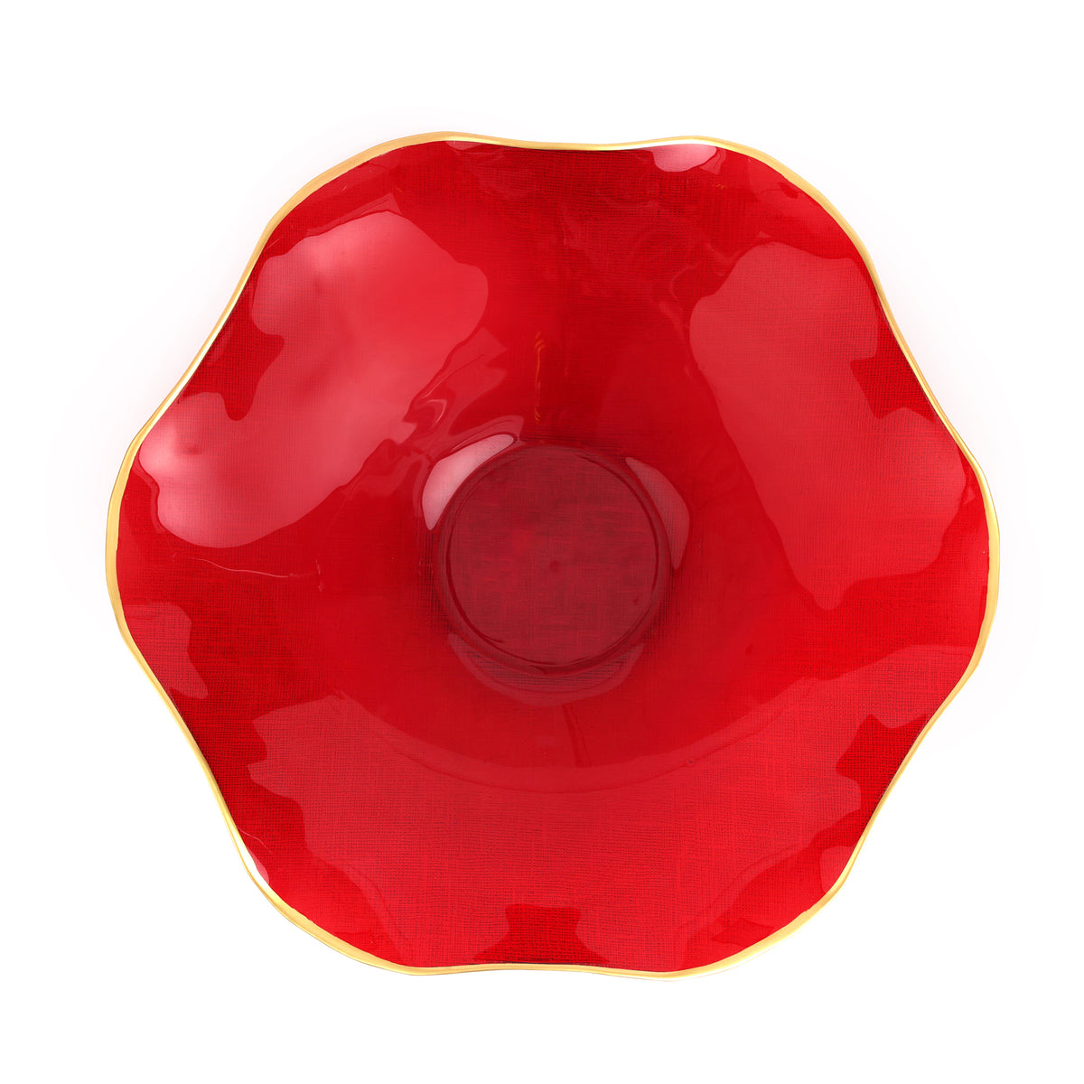 Holiday Glass Medium Serving Bowl in Red