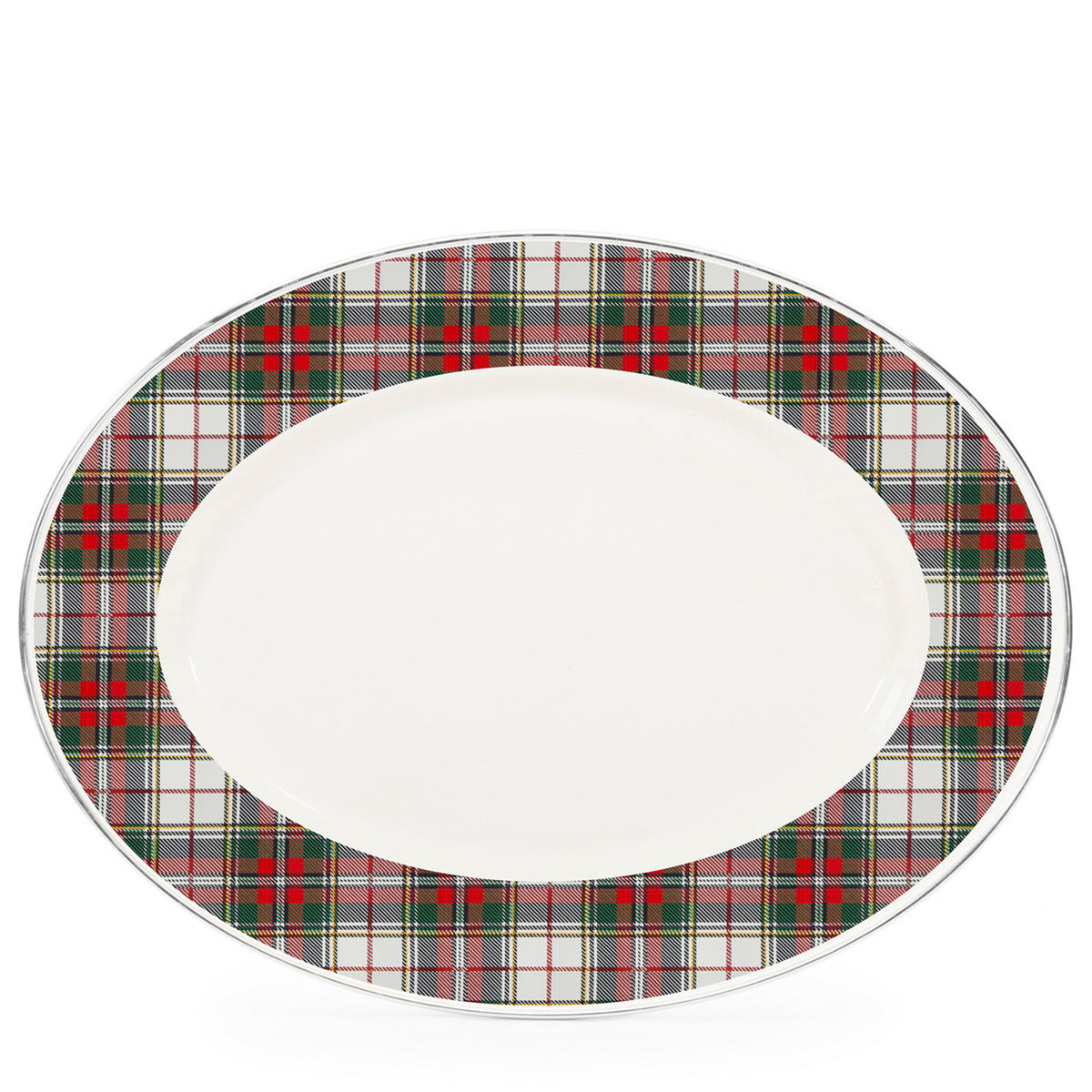 Oval Platter in Highland Plaid