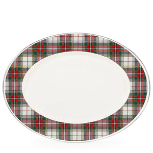 Oval Platter in Highland Plaid