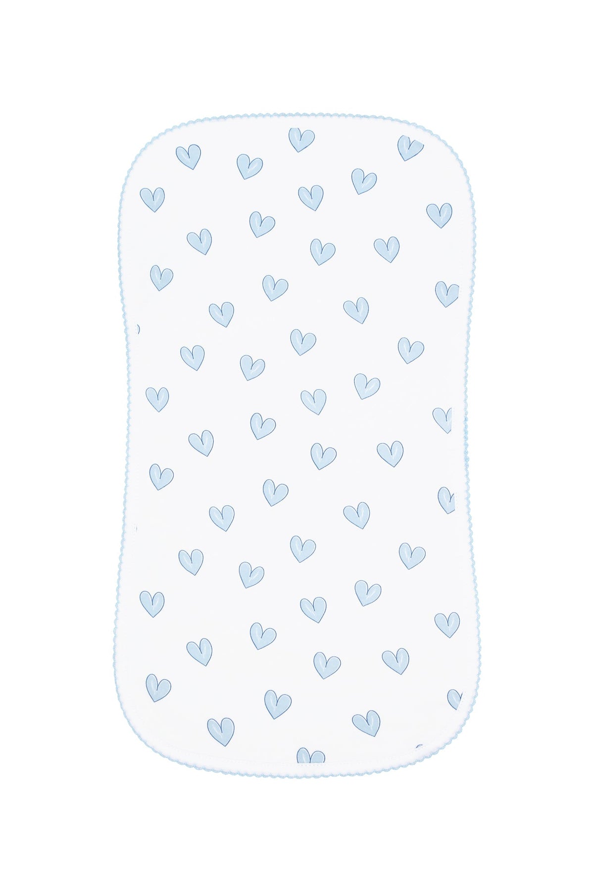 Blue Heart Print Burp Cloth