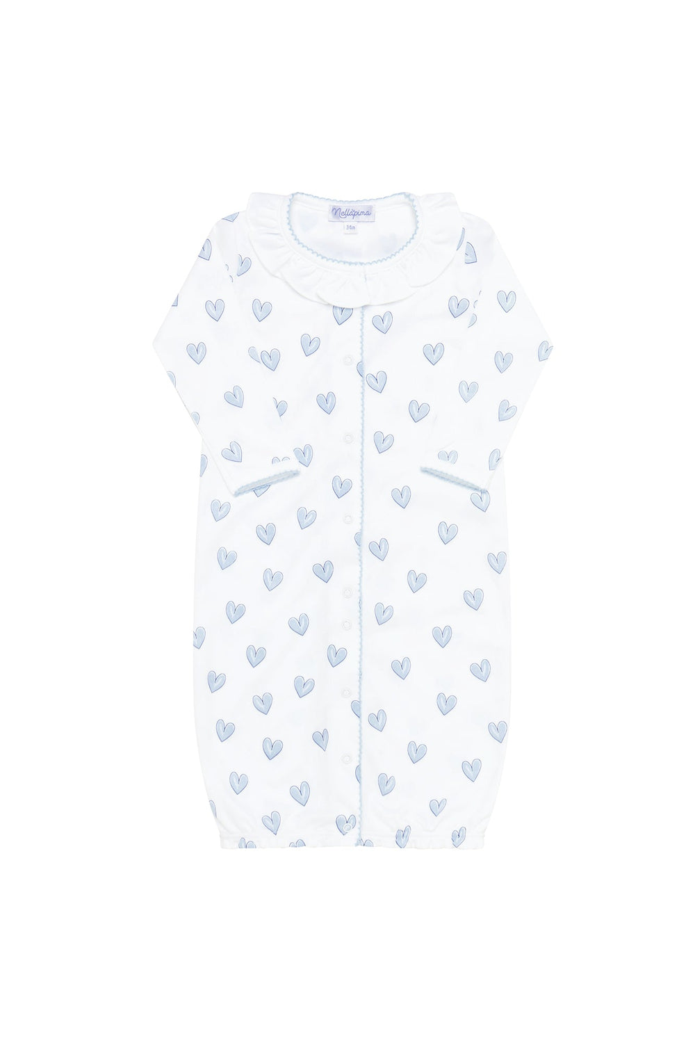 Blue Heart Print Converter Gown