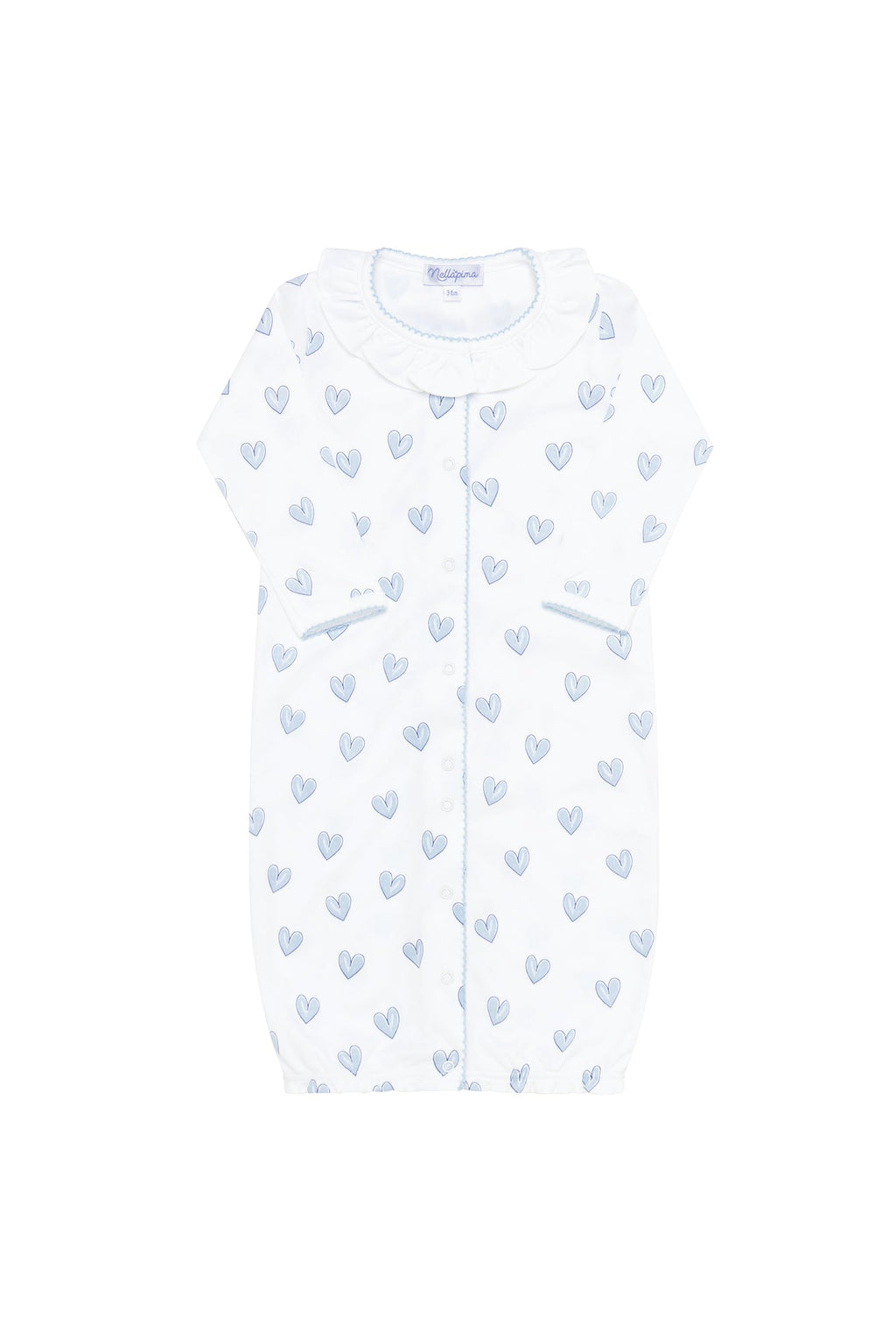 Blue Heart Print Converter Gown