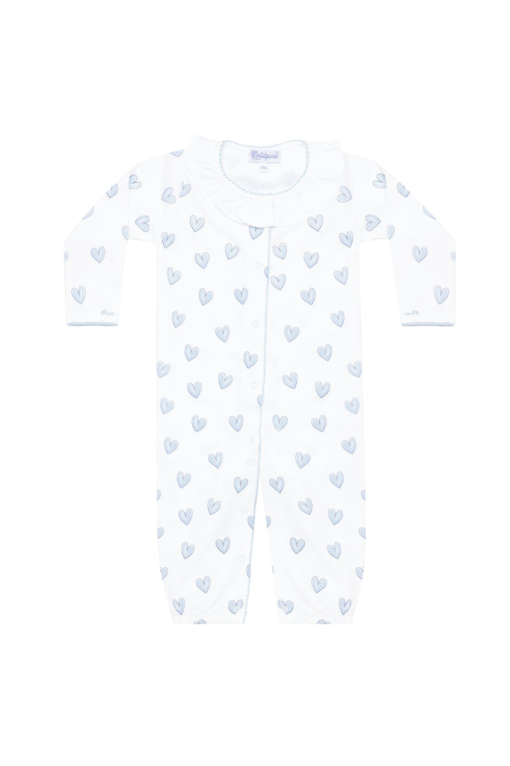 Blue Heart Print Converter Gown