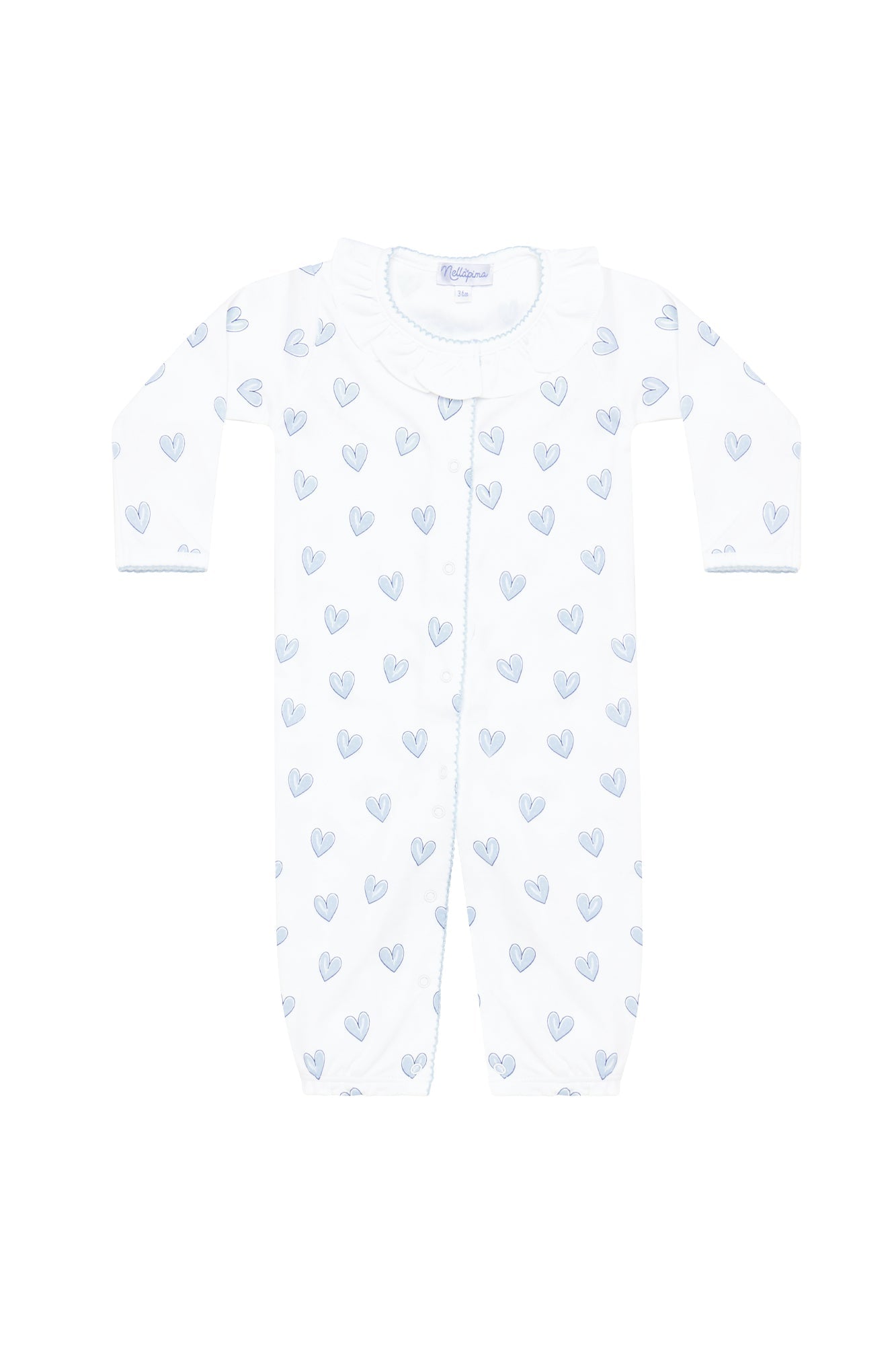 Blue Heart Print Converter Gown