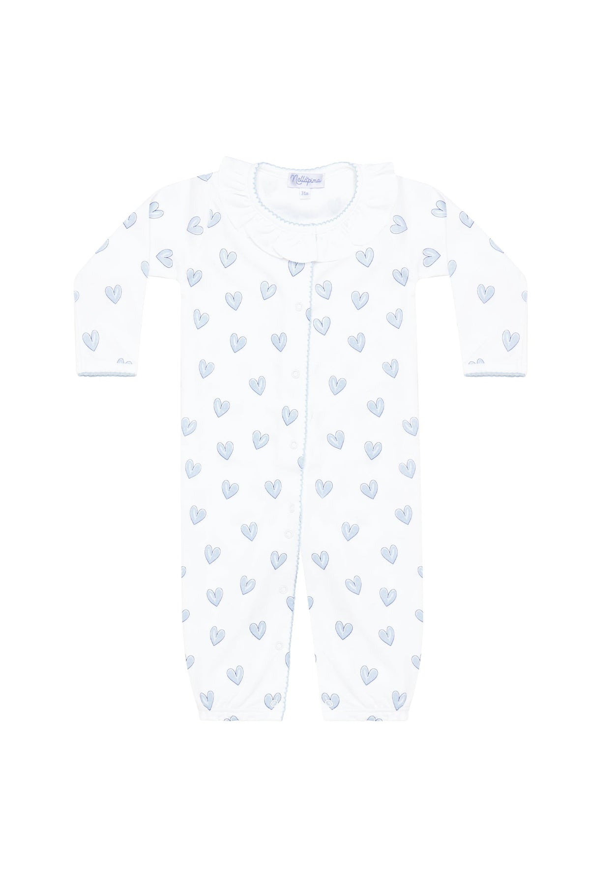 Blue Heart Print Converter Gown