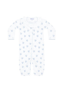Blue Heart Print Converter Gown