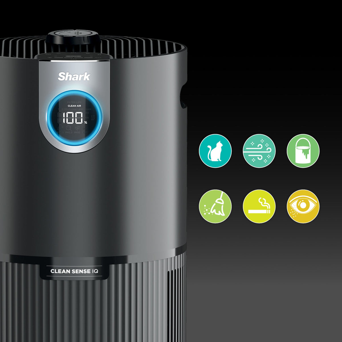 Clean Sense Air Purifier MAX w/ Odor Neutralizer Technology in Charcoal Gray