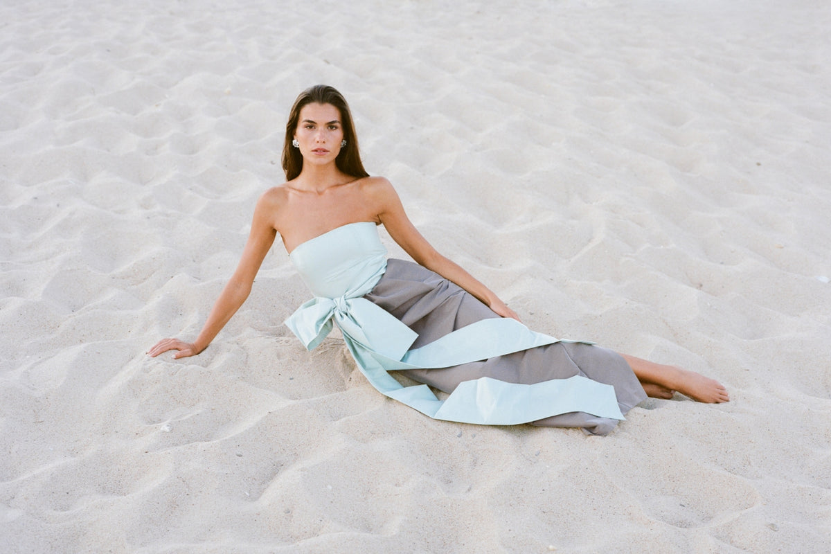 Lina Dress in Morning Mist & Mocha