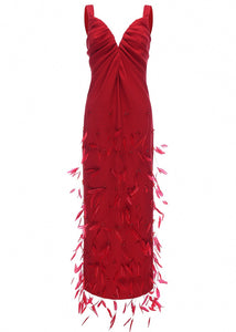 Aspen Dress Red Embroidered Sable